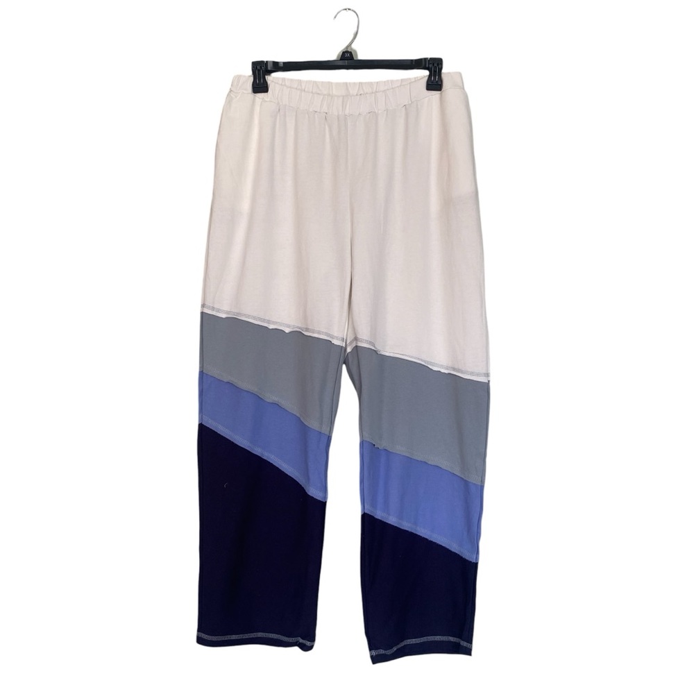 Umgee Colorblock Wide Leg Elastic Waist Pants Cotton NWT Womens Plus Size 2XL